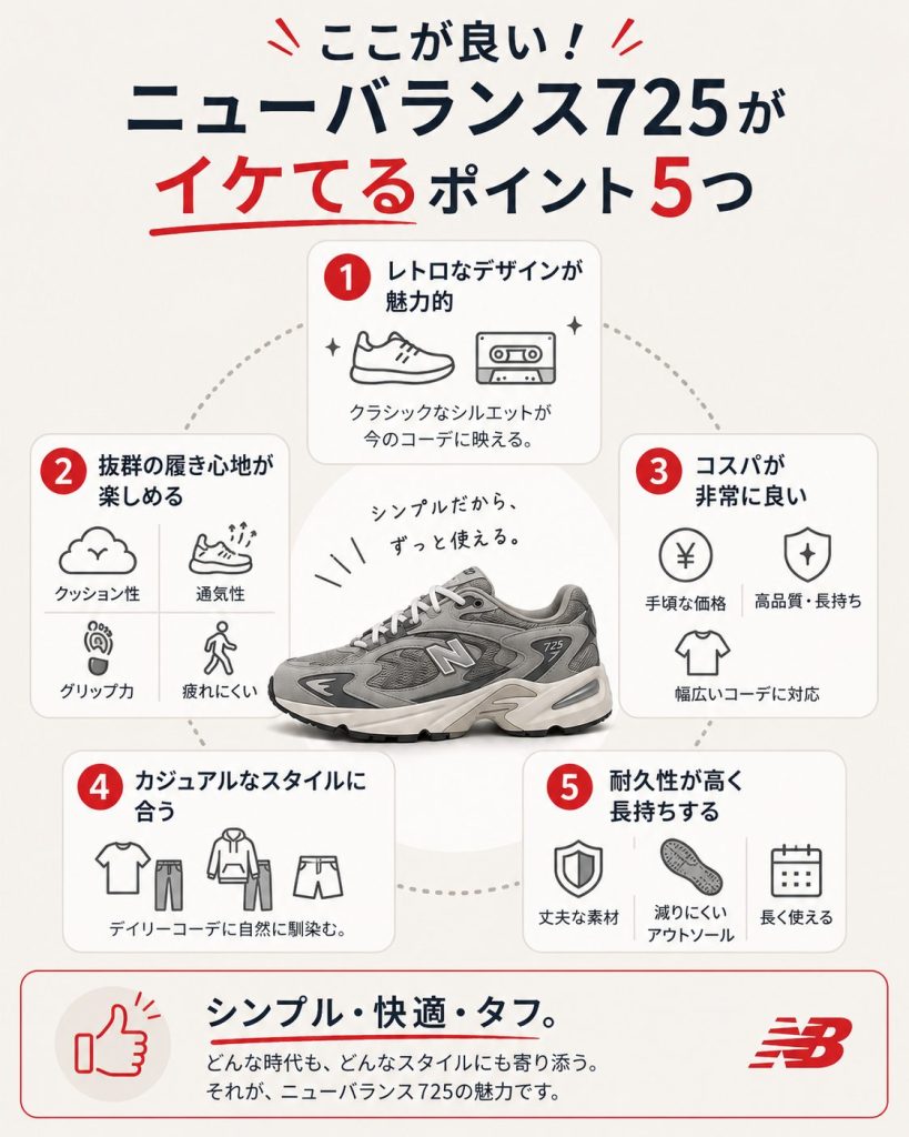 ここが良い！ニューバランス725がイケてるポイント