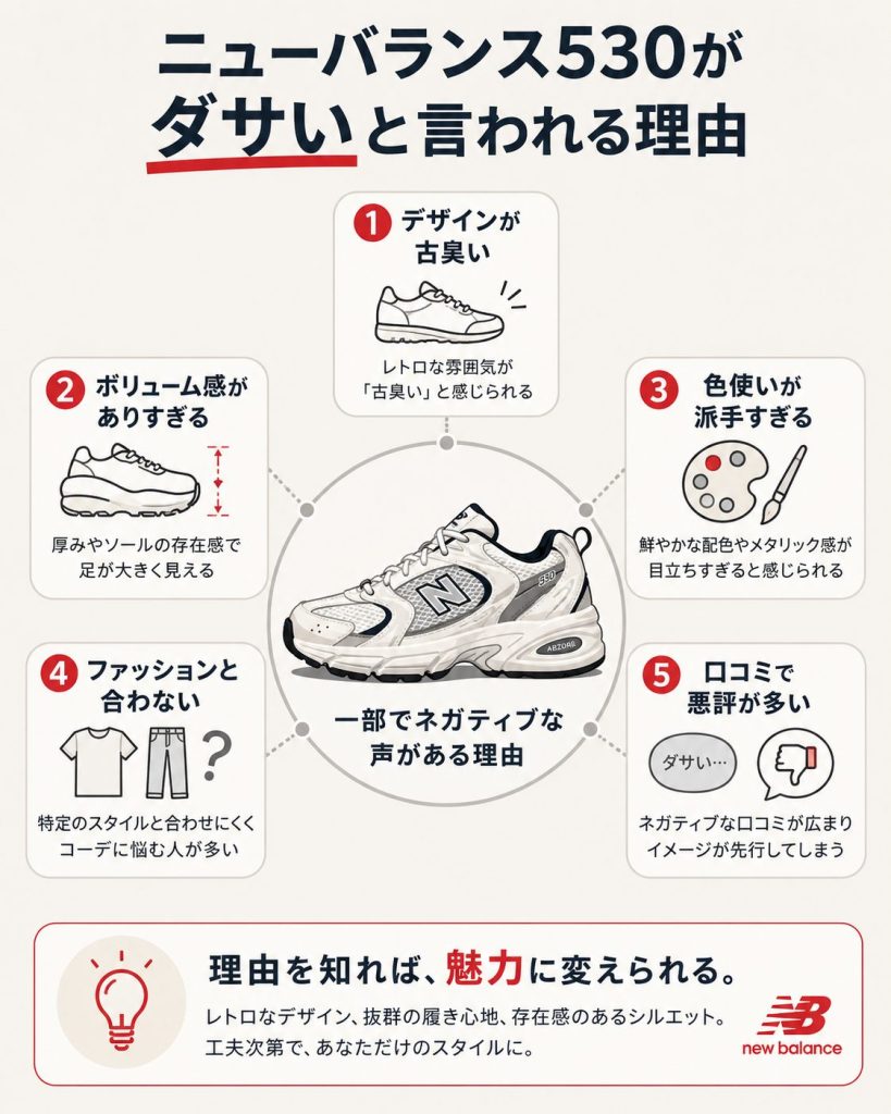ニューバランス530がダサいと言われる理由