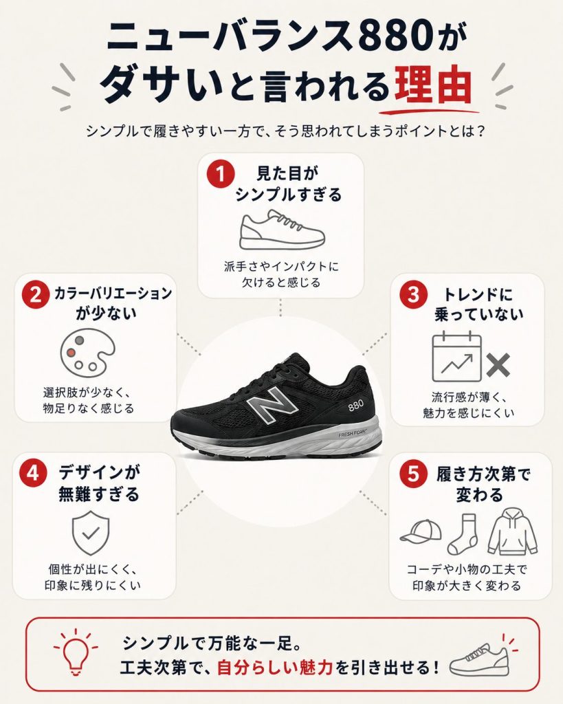 ニューバランス880がダサいと言われる理由